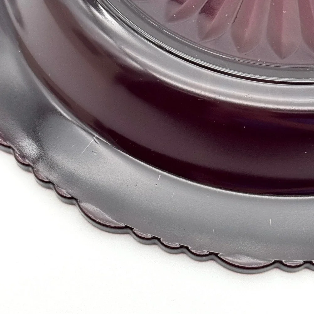 Avon 1876 Cape Cod Collection Pie Plate‎ Server Ruby Red Glass 1992 NIB